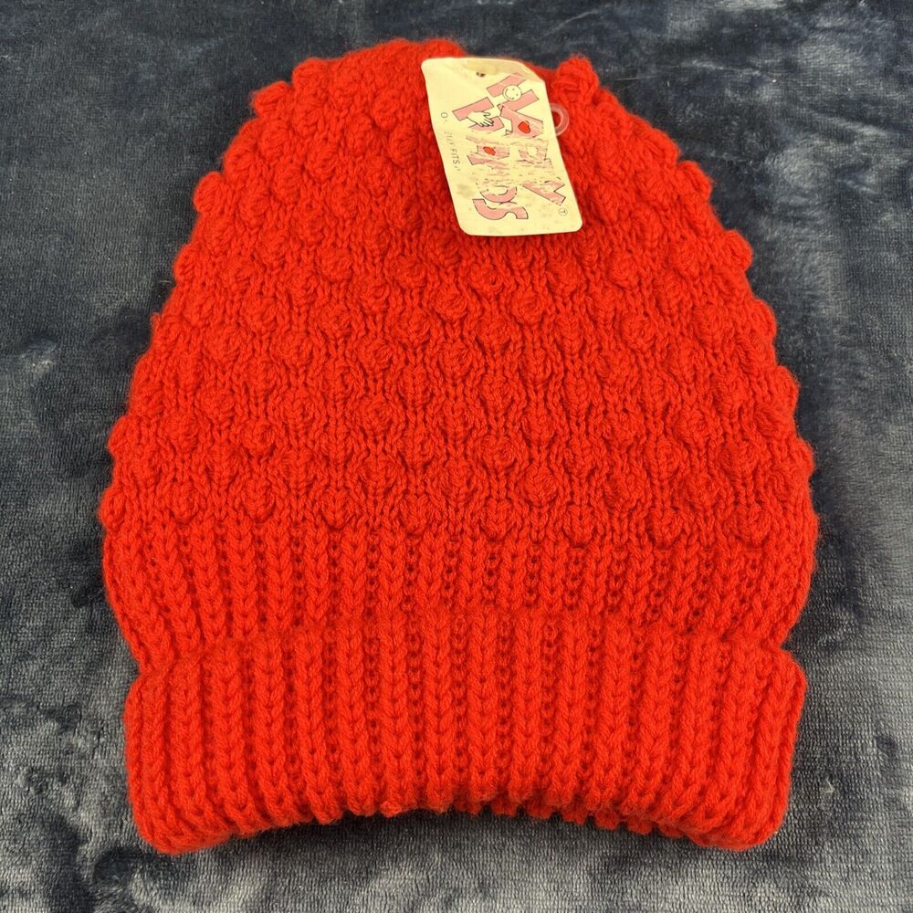 Avon Happy Hands Acrylic Knit Chunky Beanie Women’s One Size Deadstock Winter